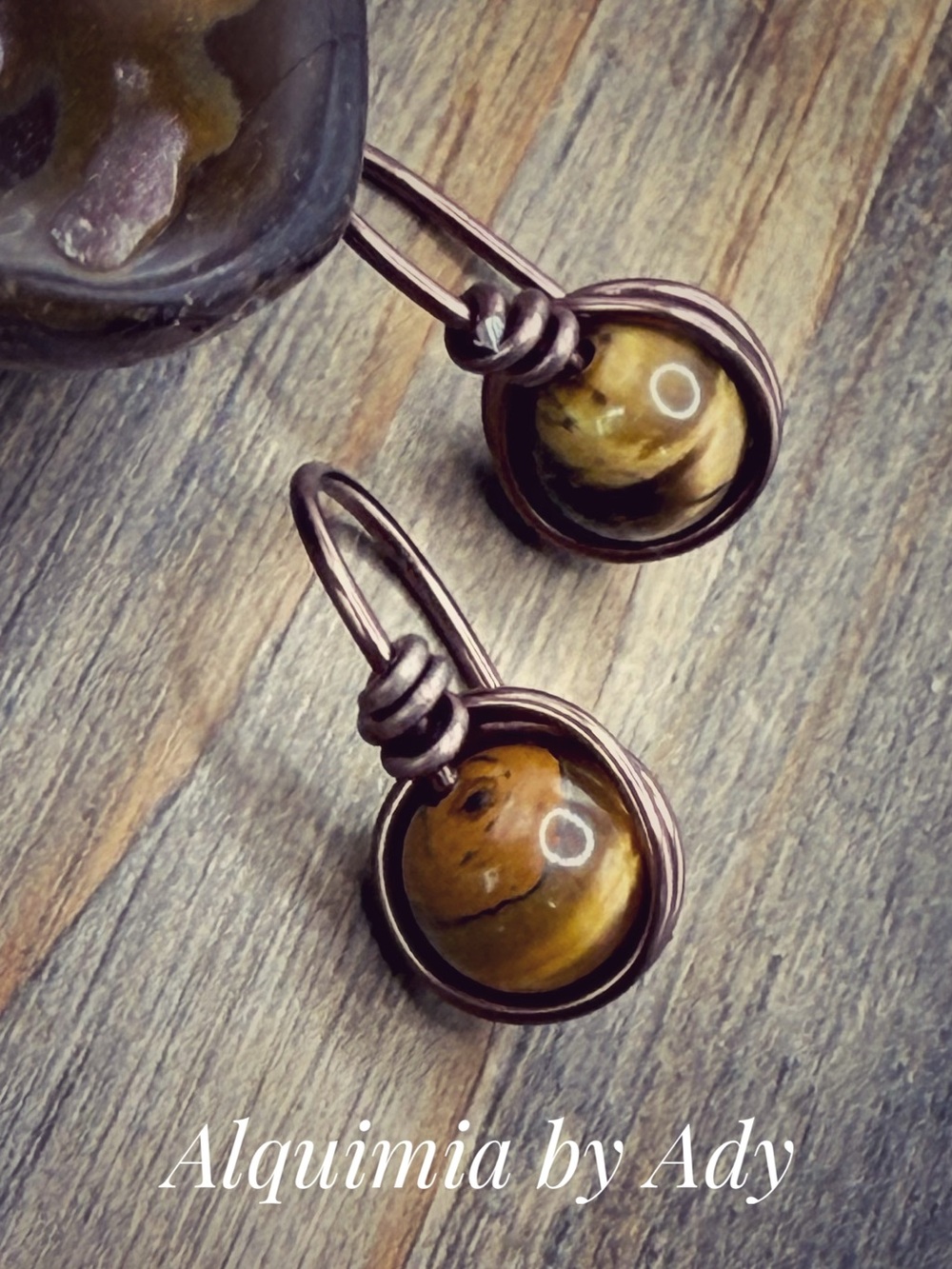 Alquimia Brown Tiger's Eye Drop Earrings